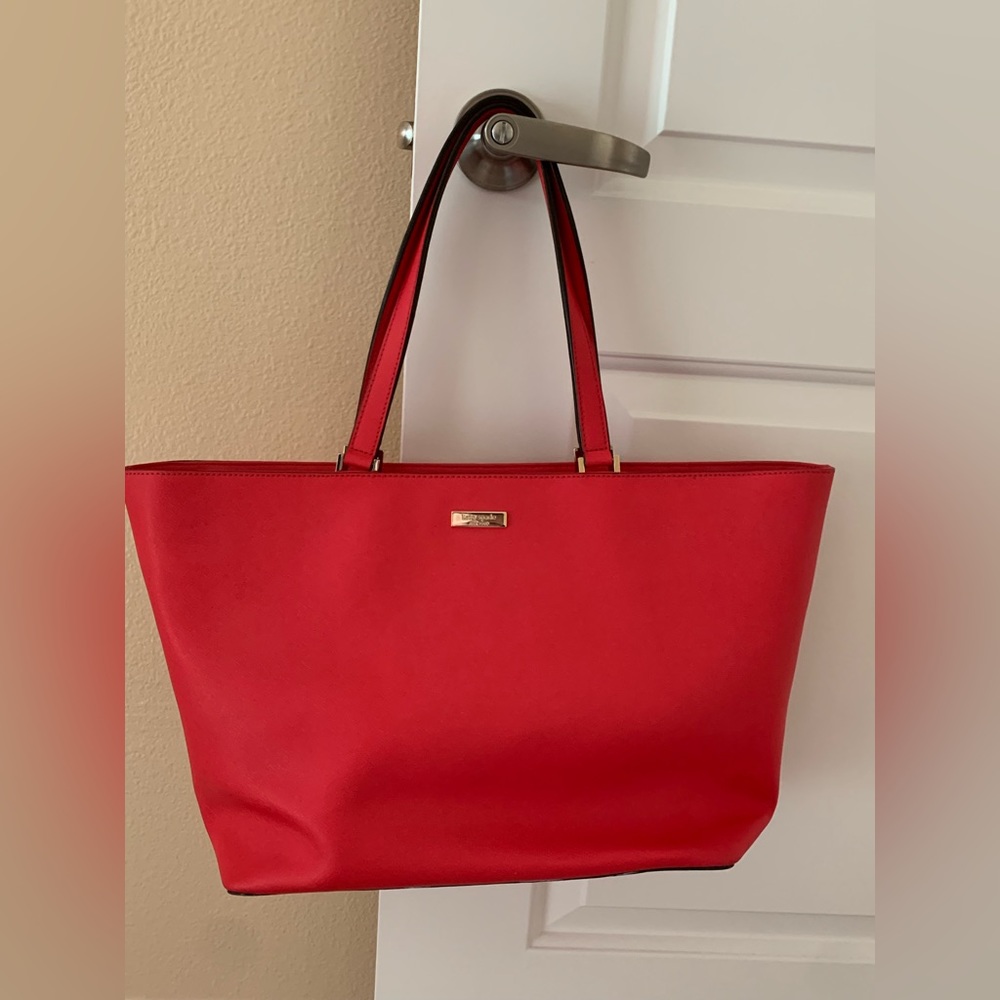 Coral pink kate spade tote